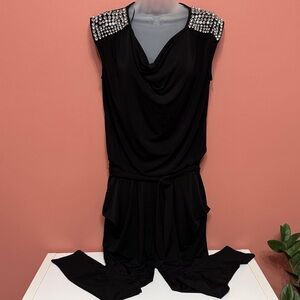 Michael Kors Jumpsuit with Rhinestone Shoulder Accents